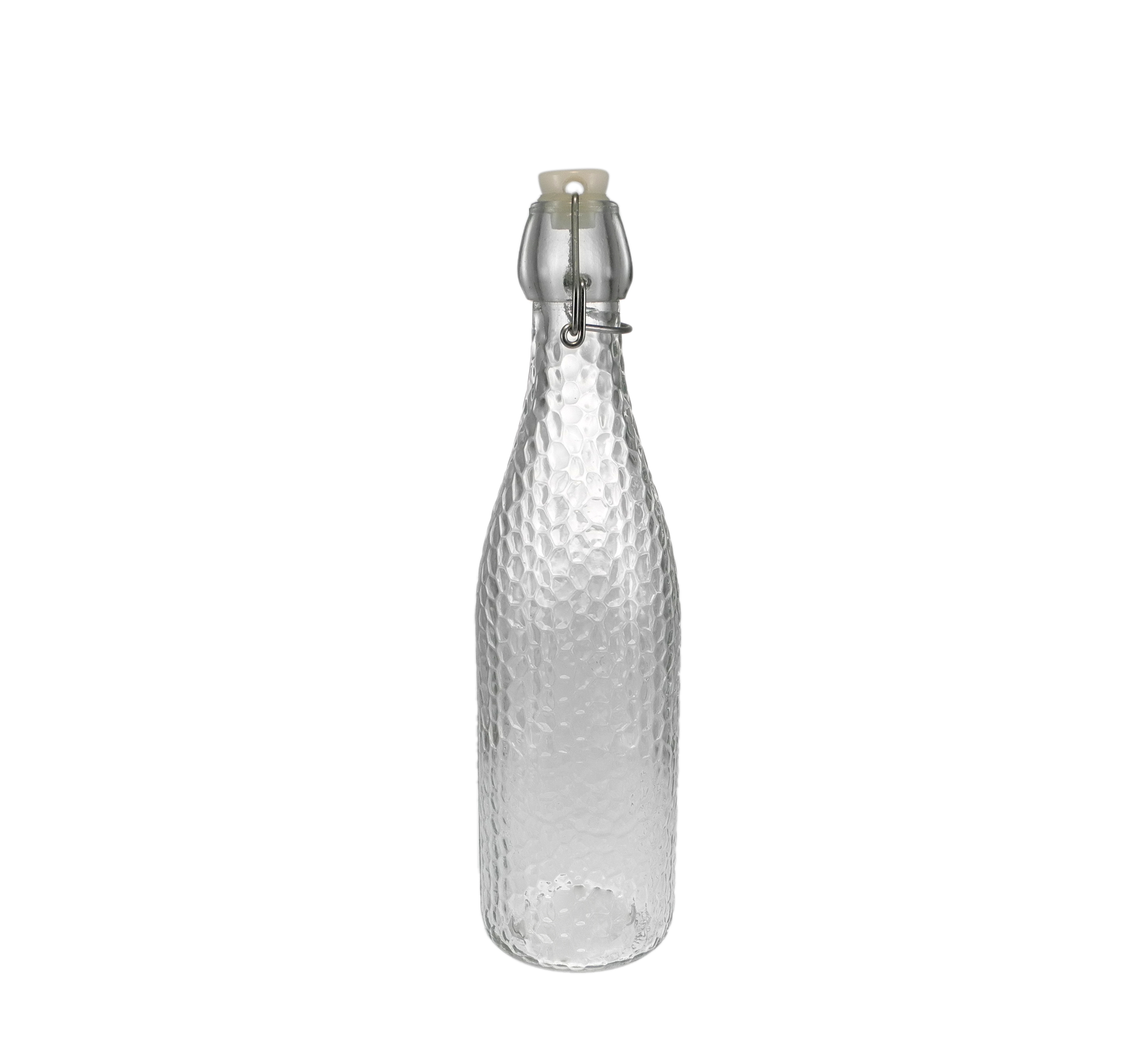 Relief Transparent Glass Clasp Bottle YD-BOT-046