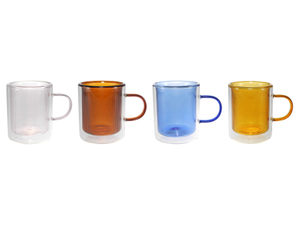 Colorful Double-layer High-boron-silica Glass Water Cup YD-CPU-106