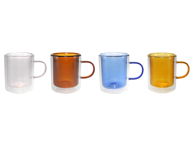 Colorful Double-layer High-boron-silica Glass Water Cup YD-CPU-106
