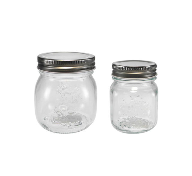 Relief-patterned Silver Stainless Steel Lid, Cylindrical High Borosilicate Glass Storage Tank YD-STJ-141