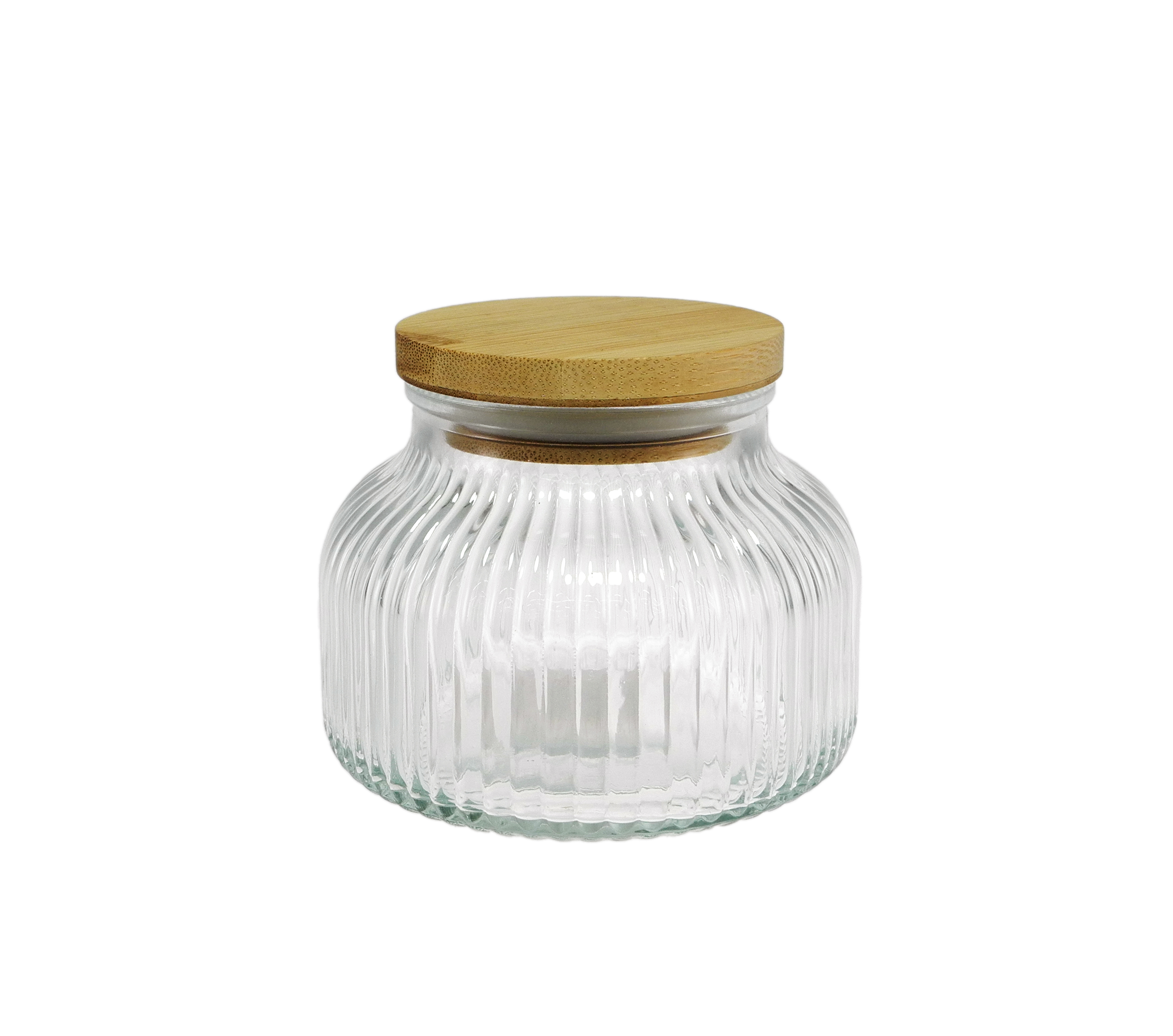 Small-sized Wooden Lid with Vertical Stripes, High Borosilicate Glass Cup YD-CUP-148