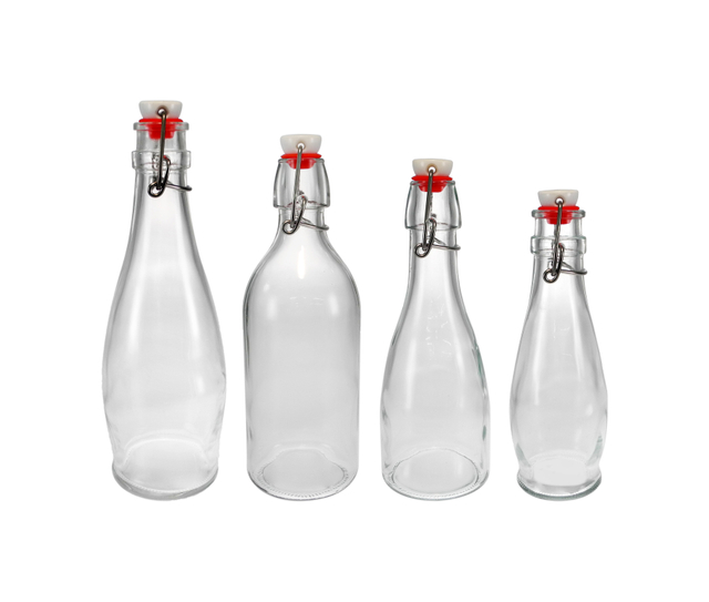 Transparent Glossy Flat-etched Glass Stopper Bottle YD-BOT-039