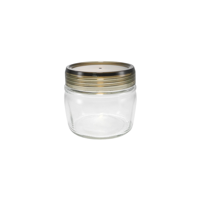 Large-mouth Stainless Steel Lid Small-sized High-boron-silica Glass Storage Jar YD-STJ-166