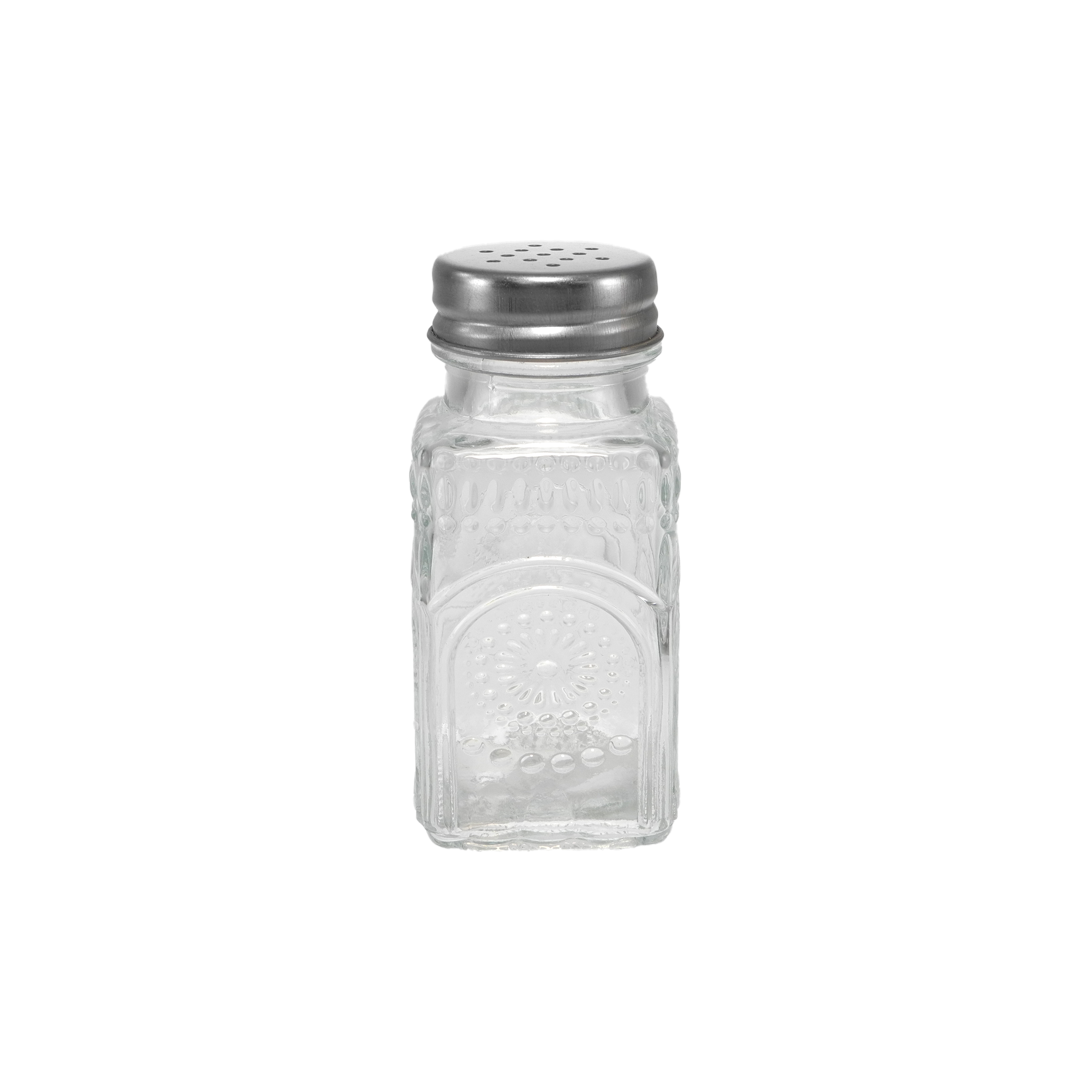 Silver Stainless Steel Lid Salt And Pepper Glass Bottle YD-SPB-009