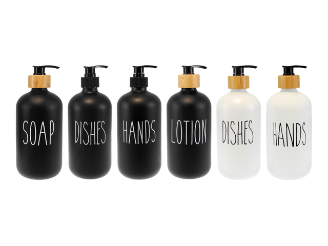 Black And White Pressing Head Bathroom Bottle YD-BC-030