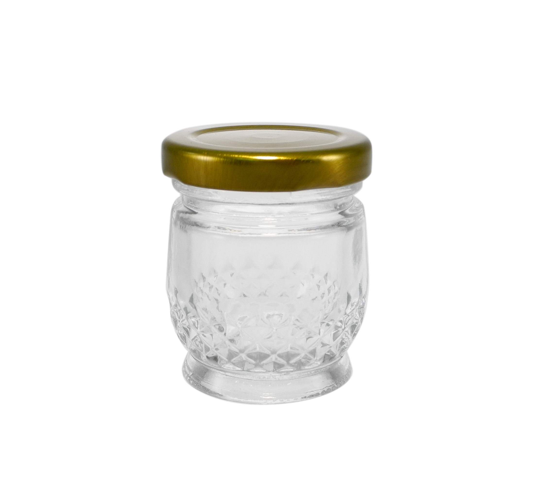 Small-sized Golden Bottle Cap High Borosilicate Glass Storage Jar YD-STJ-123