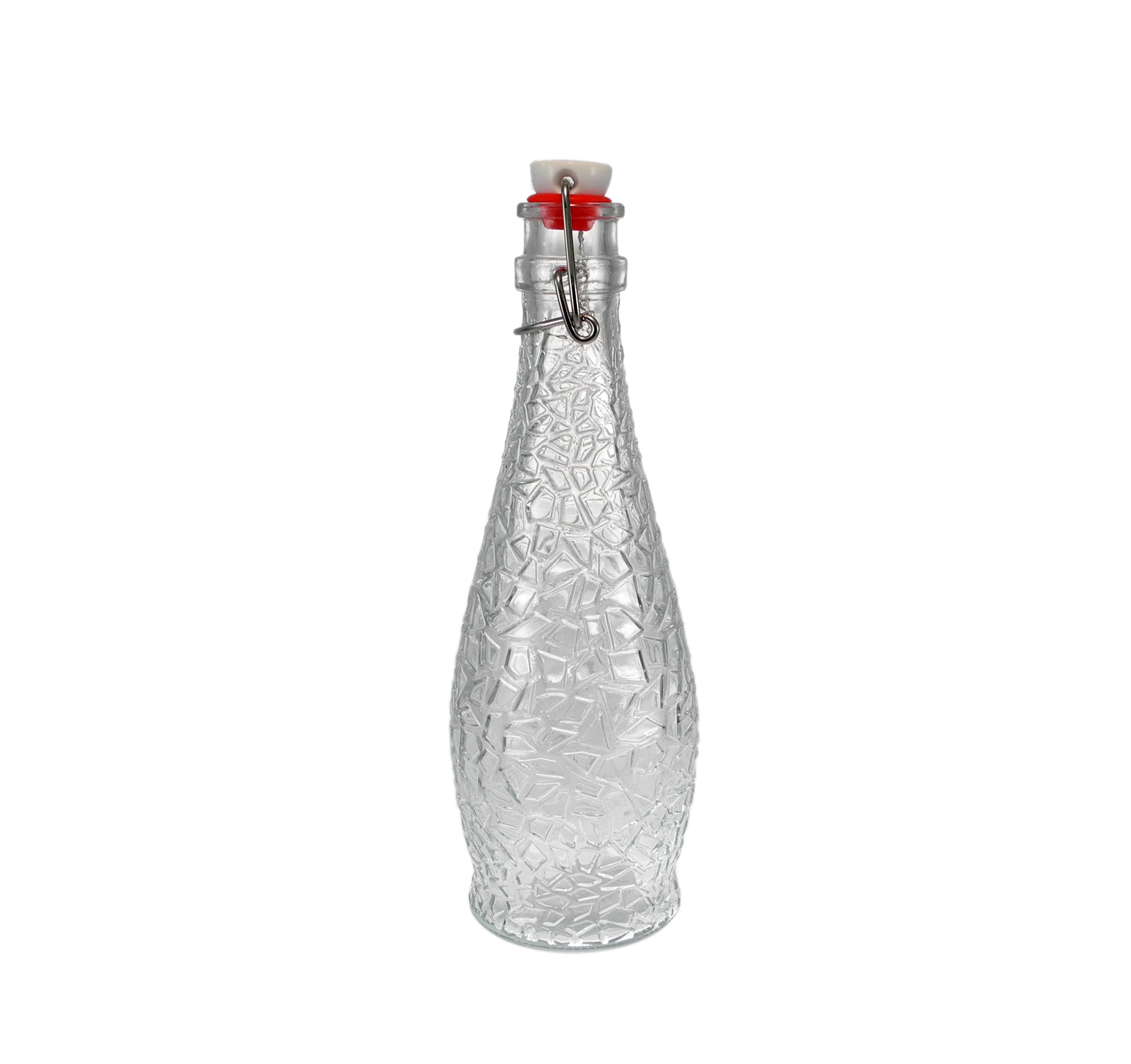 Cylindrical External Relief Glass Stopper Bottle YD-BOT-036