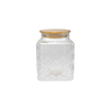 Rhombic Relief Square High Borosilicate Glass Storage Jar YD-STJ-085