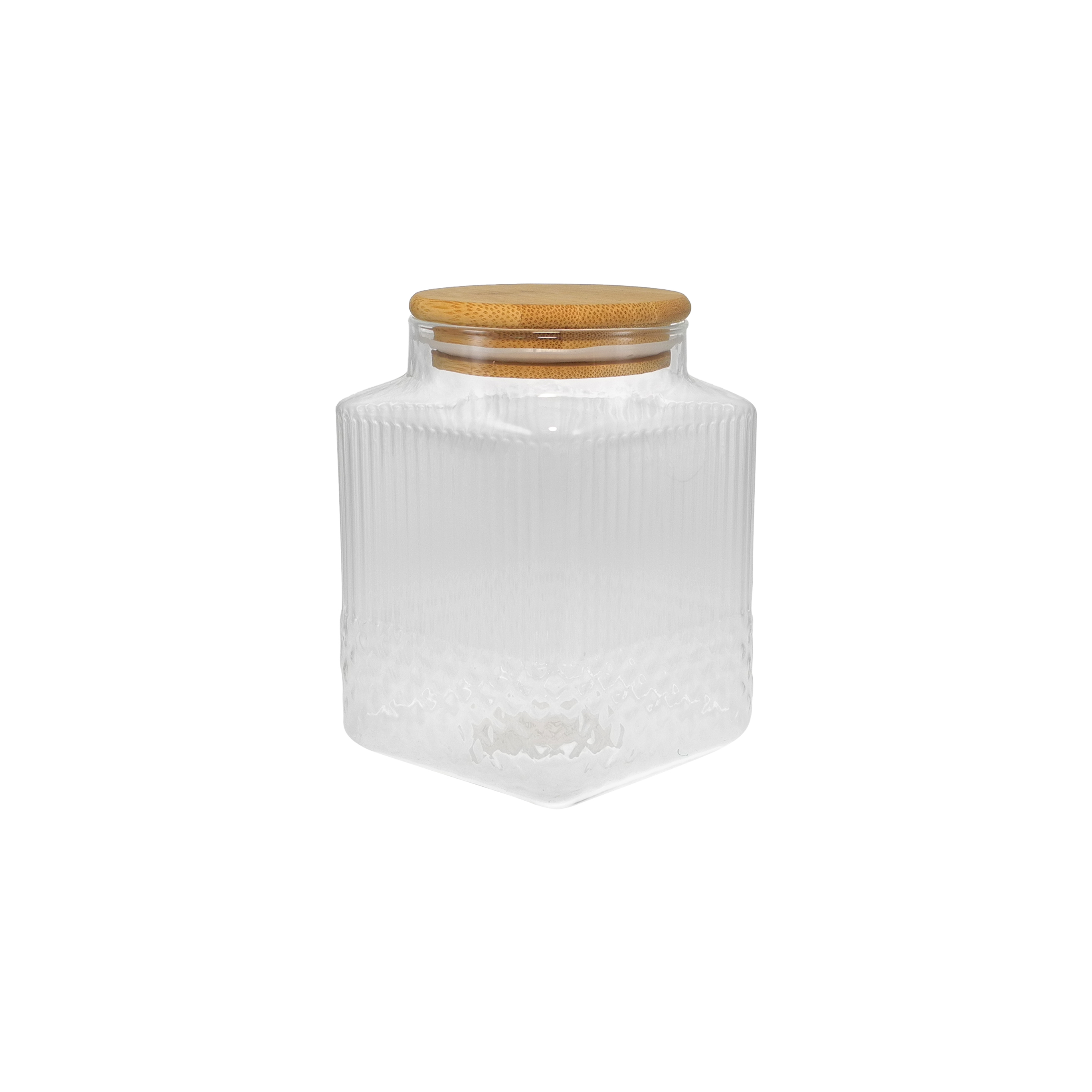 External Vertical Stripe Relief High Borosilicate Glass Storage Jar YD-STJ-075