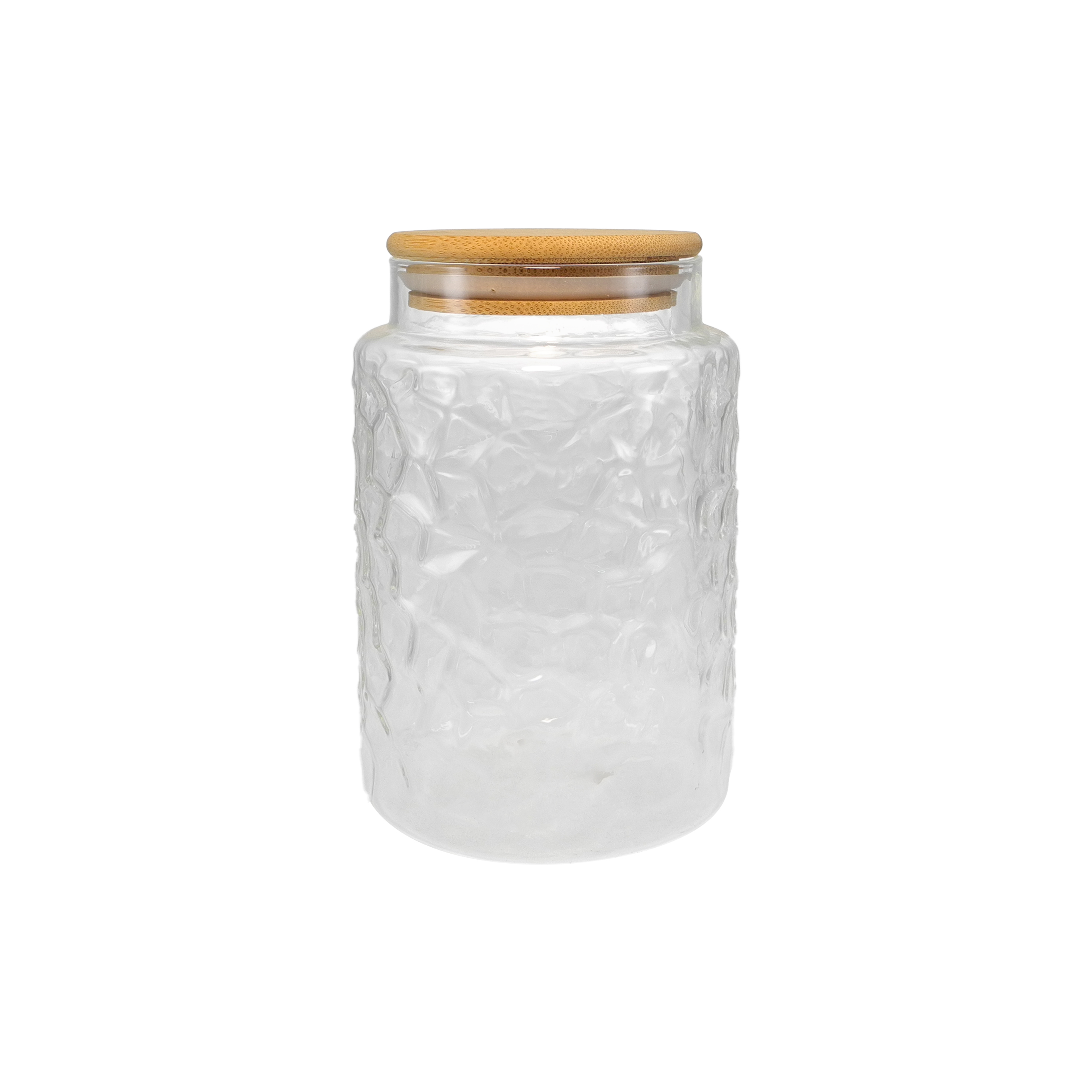 Relief-patterned Sealed High-boron-silica Glass Storage Jar YD-STJ-082