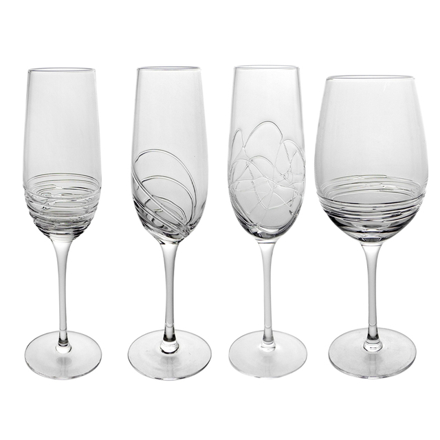 Line Embossed Wine Glass YD-PTC-042