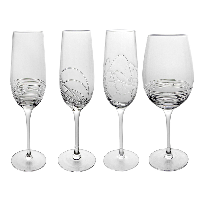 Line Embossed Wine Glass YD-PTC-042