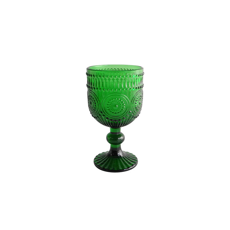Green Sunflower Glass Cup YD-CUP-065