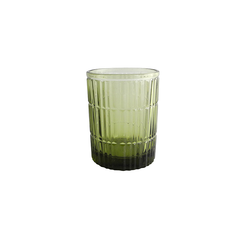 Green Gradient Relief Glass Cup YD-CUP-062