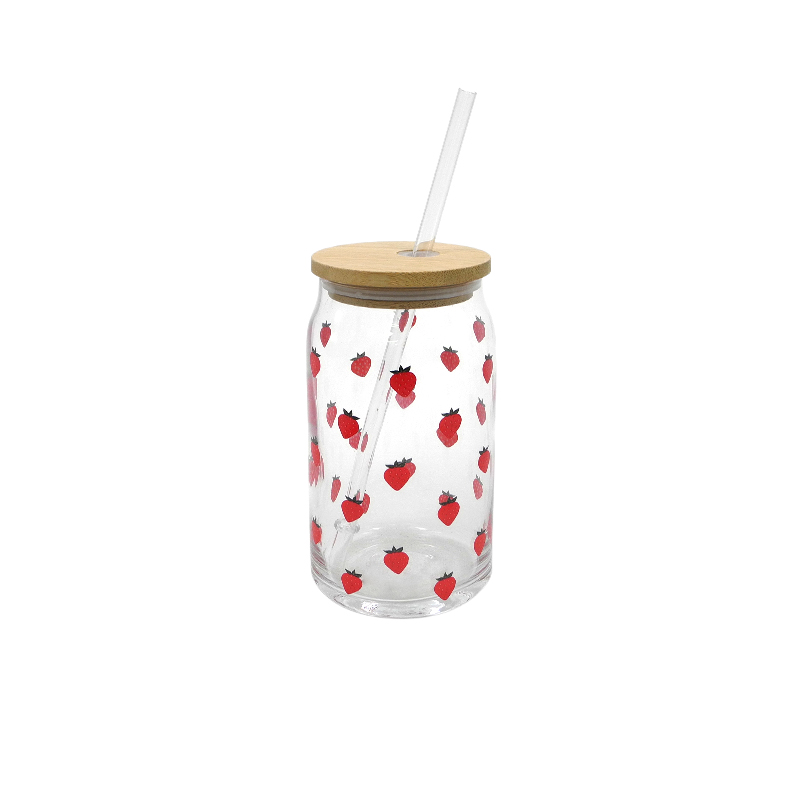 Printed Glass Straw Cup YD-CUP-081