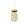 Christmas Patterned Glass Straw Cup YD-CUP-088