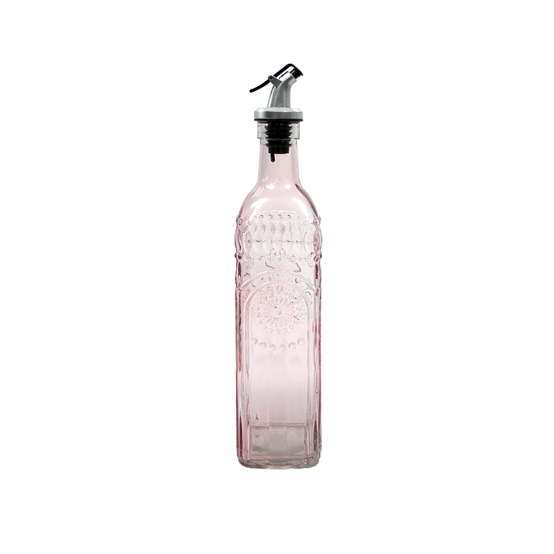 Pink Glass Oil Bottle YD-OVB-027