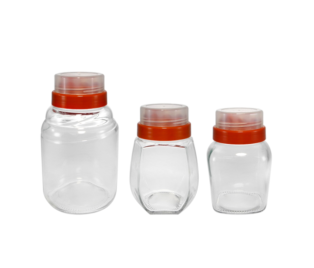 Red Lidted High Borosilicate Glass Honey Storage Jar YD-STJ-110