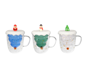Christmas-themed Borosilicate Glass Cup YD-CPU-105