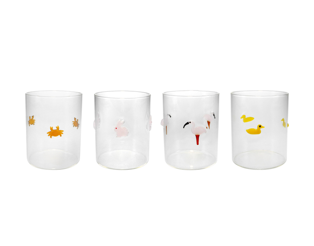 External Small Animal Sticker Glass Cup Made of High Borosilicate Glass YD-CPU-114