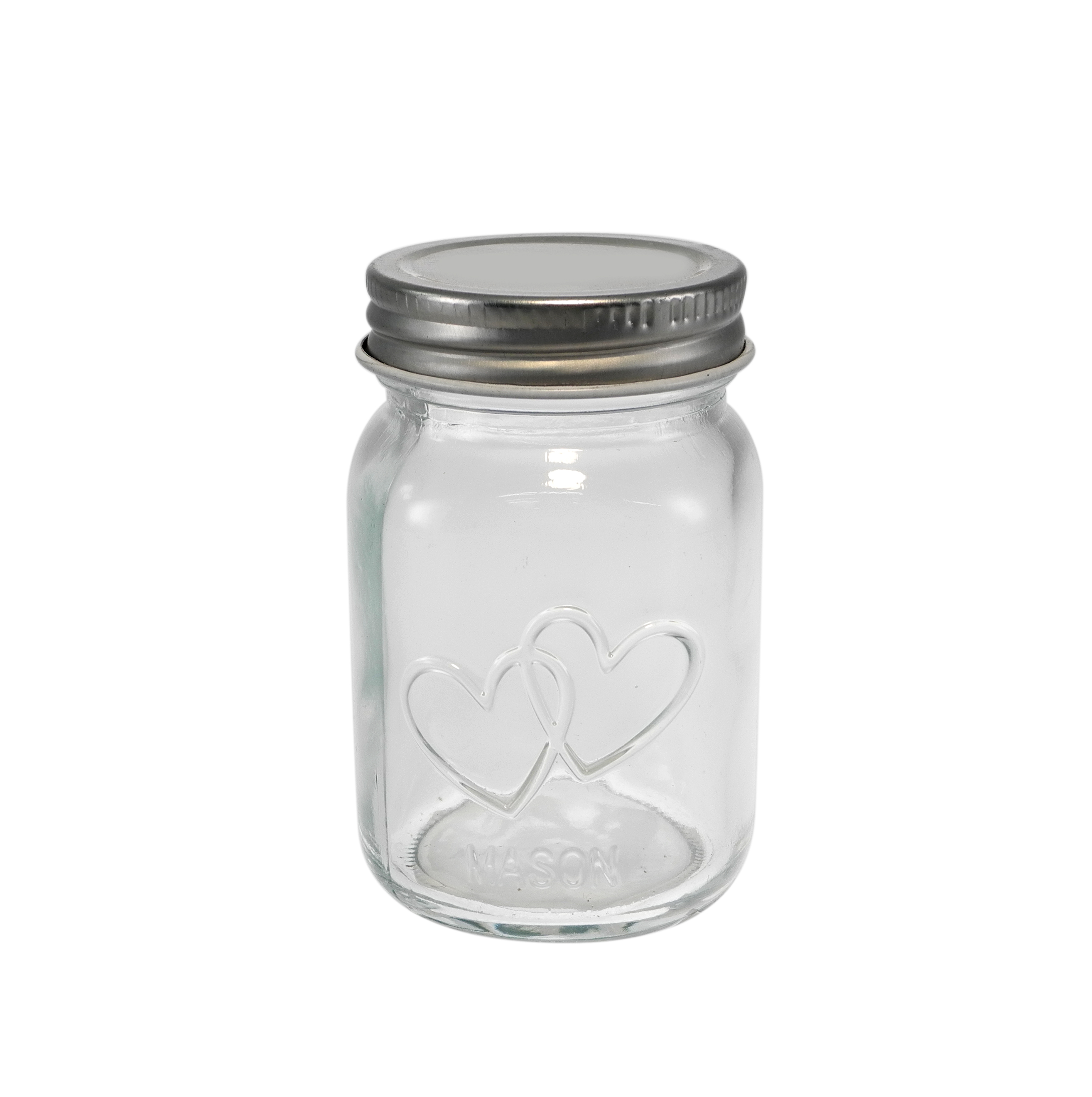 Silver Stainless Steel Lid with Embossed Patterns, High Borosilicate Glass Storage Jar YD-STJ-155