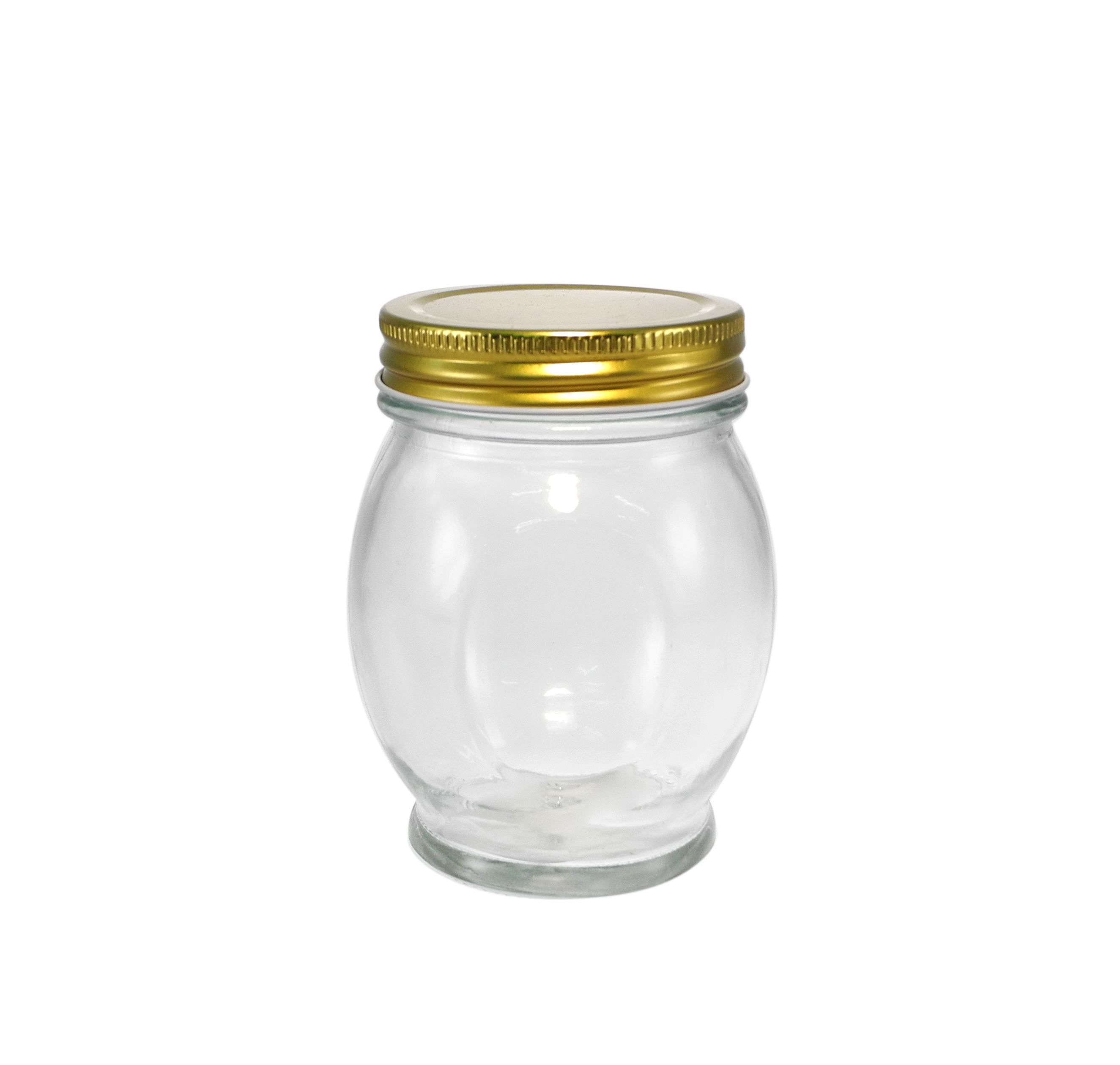 Various Relief Patterns, Golden Stainless Steel Cover, High Borosilicate Glass Storage Jar YD-STJ-116