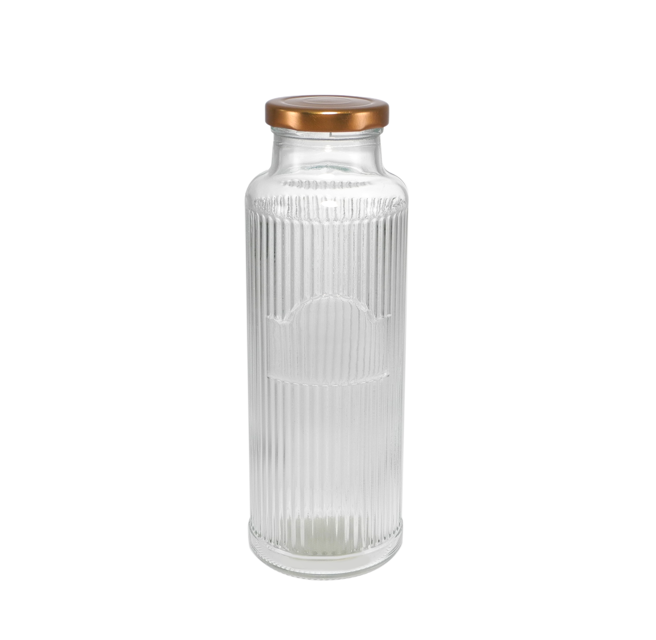 Vertical Striped Relief High Borosilicate Glass Storage Jar YD-STJ-129
