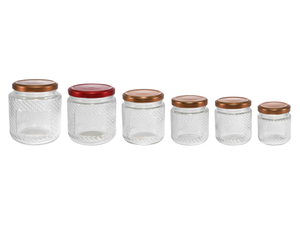 External Relief I Pattern Brown Stainless Steel Cover High Borosilicate Glass Storage Tank YD-STJ-176