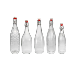 Cylindrical Relief Glass Stopper Bottle YD-BOT-035