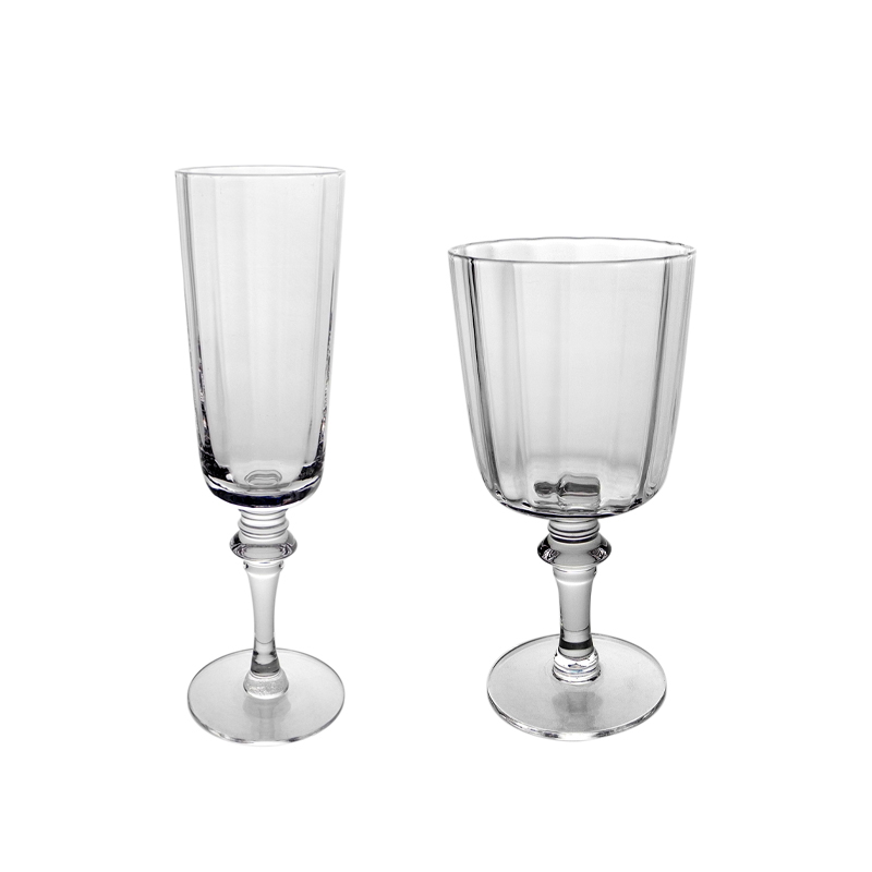 Transparent Vertical Grain Wine Glass YD-PTC-043