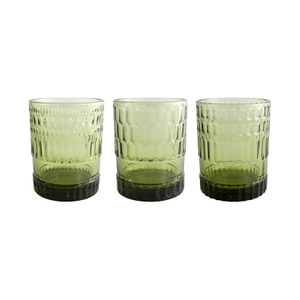 Green Gradient Relief Glass Cup YD-CUP-062