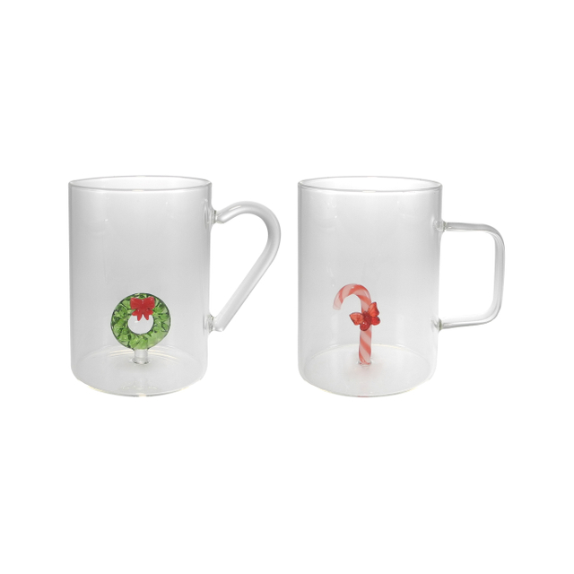 Cylindrical Glass Cup with Handle Made of High Borosilicate Glass YD-CPU-97