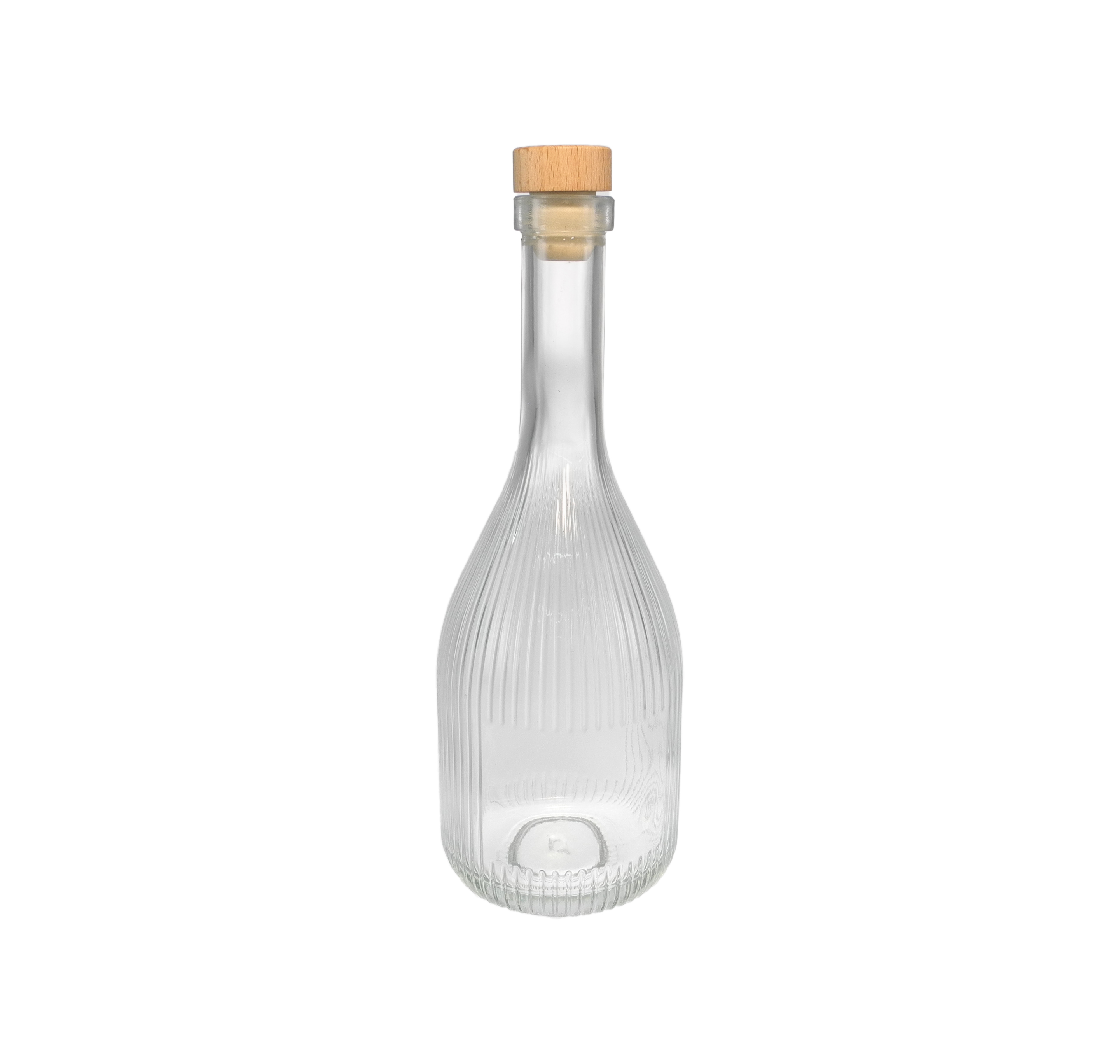 Vertical Striped Relief Glass Bottle YD-BOT-028