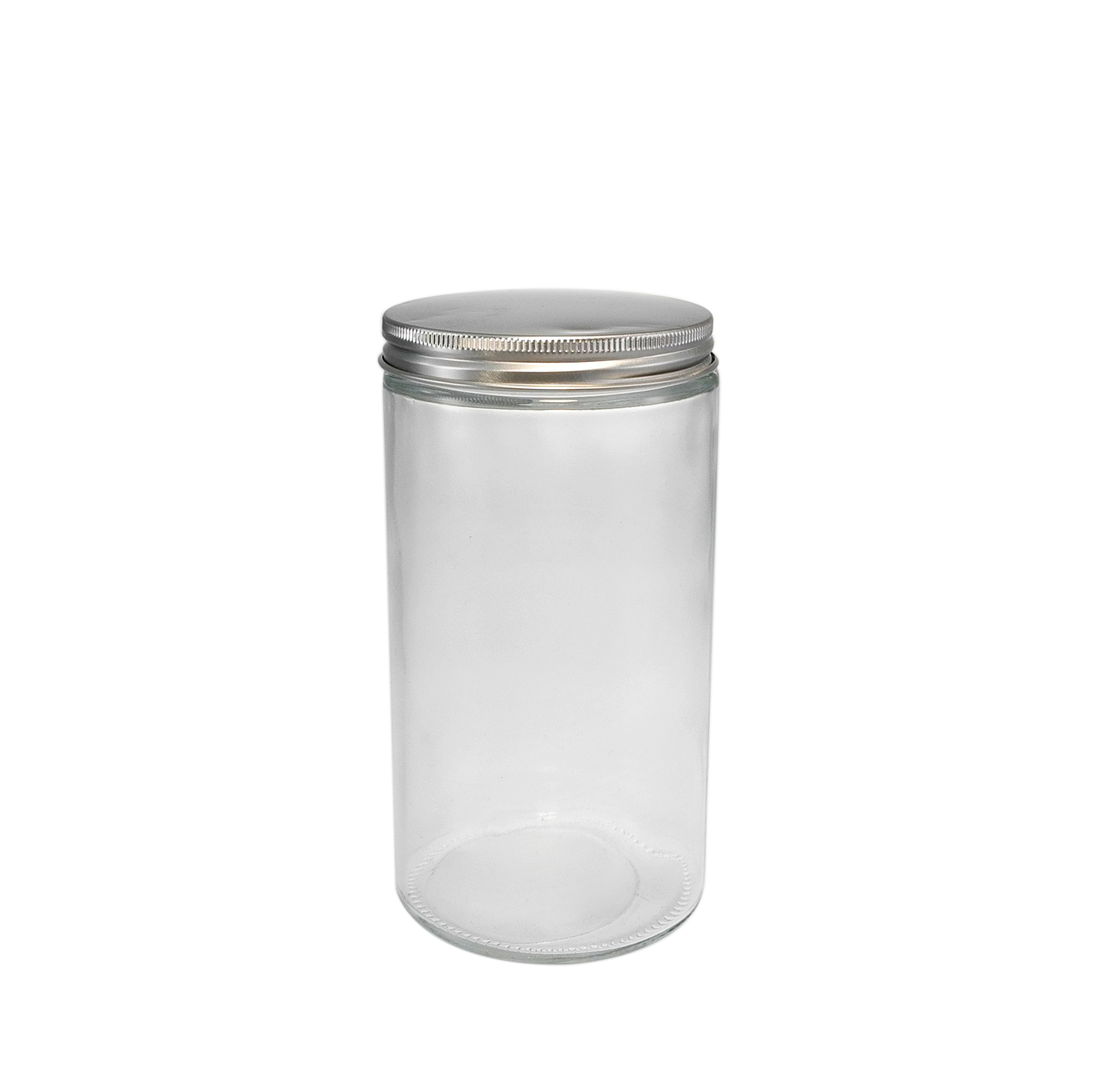 Silver Stainless Steel-colored Lid, without Embossed Patterns, High Borosilicate Glass Storage Jar YDS-STJ-156