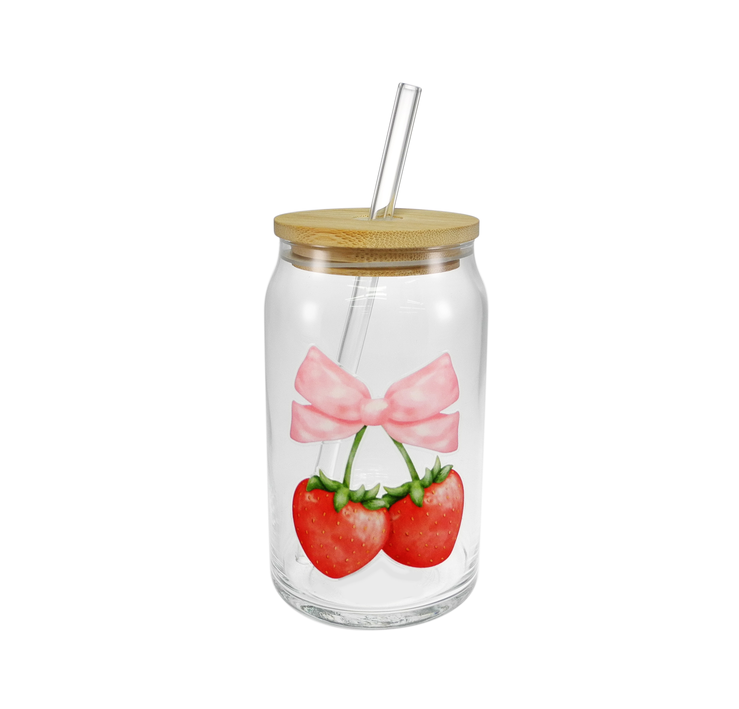 Fruit-shaped Paper Ribbon with Straws, High Borosilicate Glass Cup YD-CUP-145