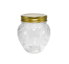 Various Relief Patterns, Golden Stainless Steel Cover, High Borosilicate Glass Storage Jar YD-STJ-116