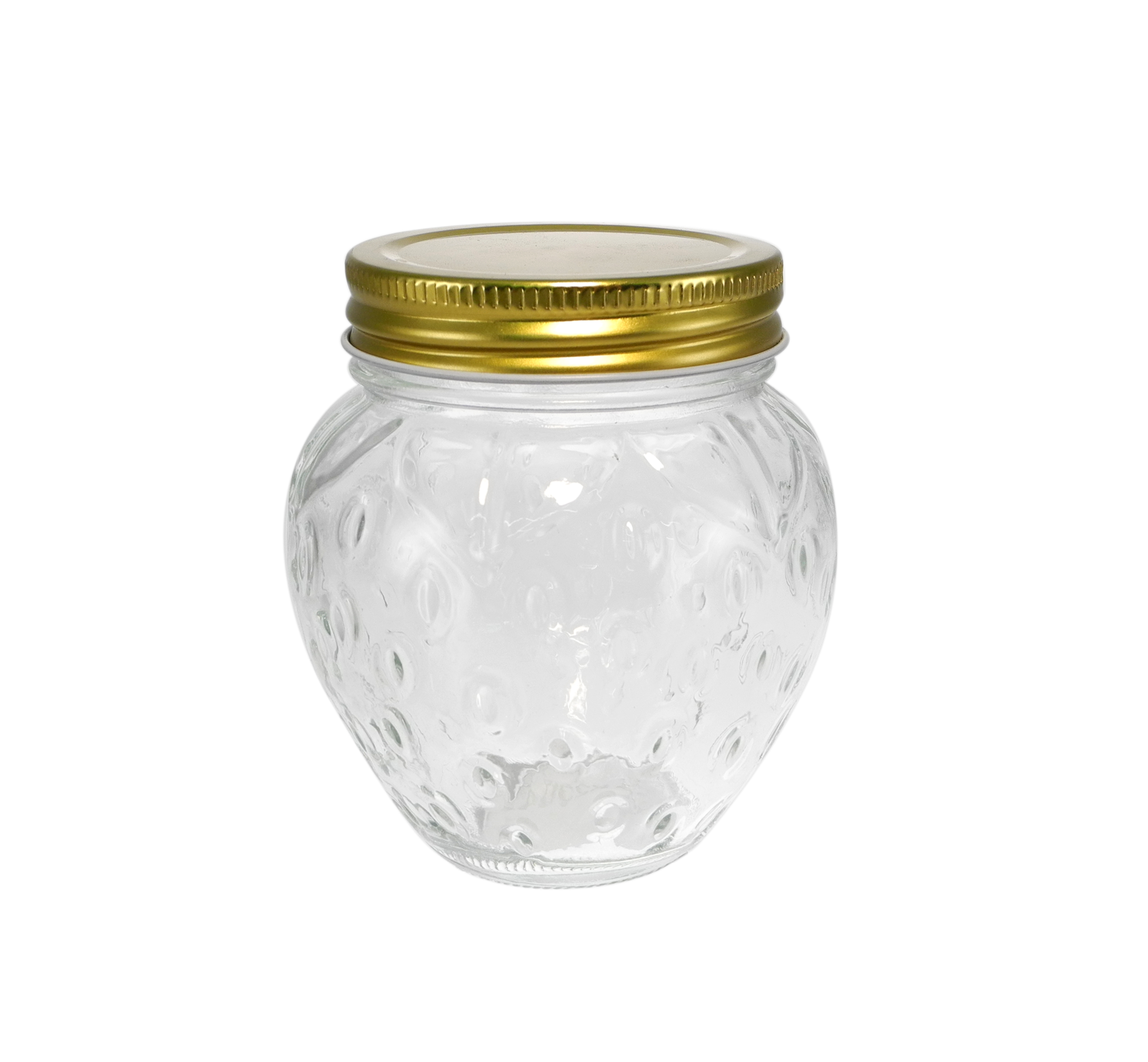 Various Relief Patterns, Golden Stainless Steel Cover, High Borosilicate Glass Storage Jar YD-STJ-116