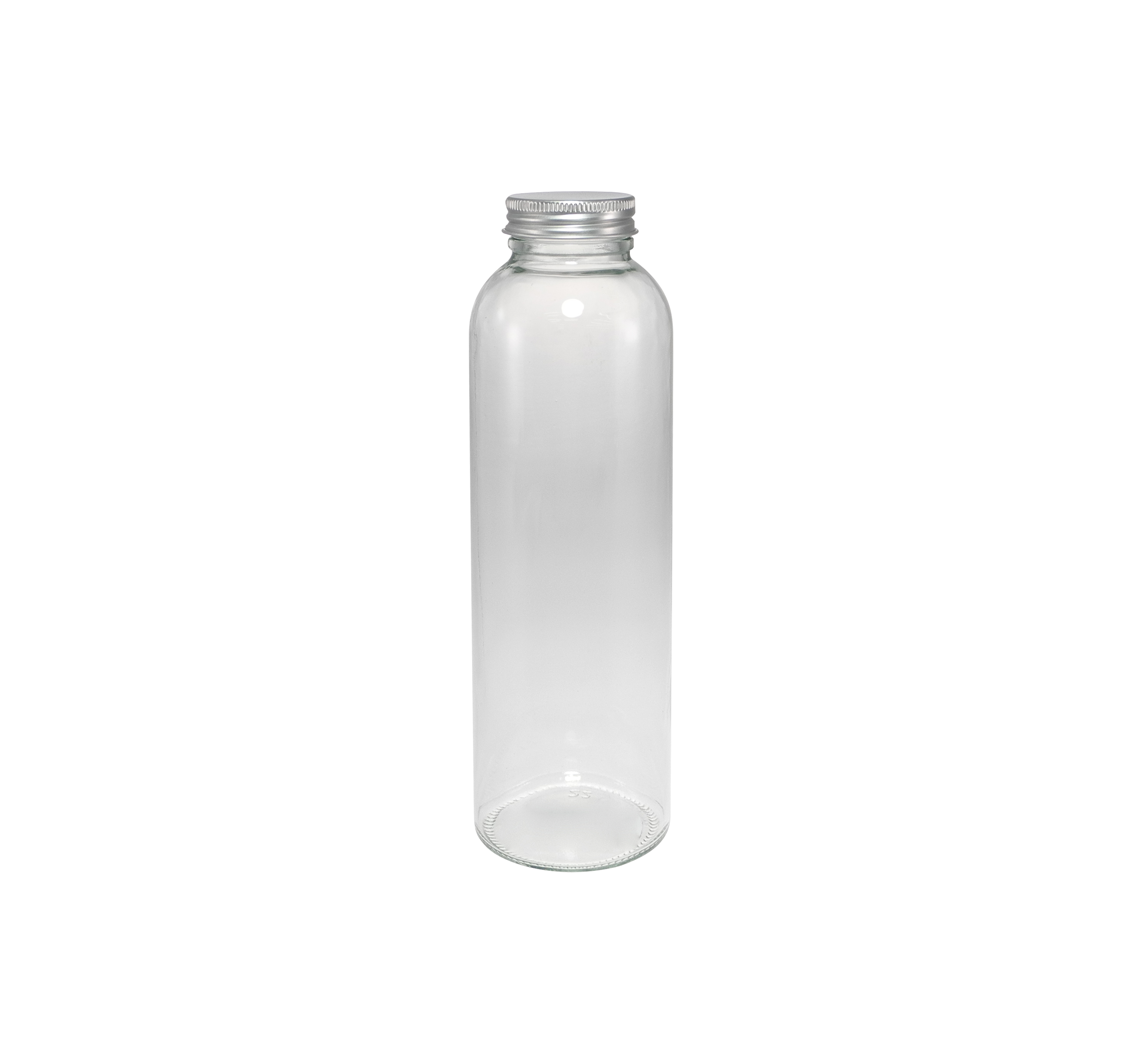 Small Bottle-mouth Silver Stainless Steel Lid, High Borosilicate Glass Storage Tank without Embossing YD-STJ-180