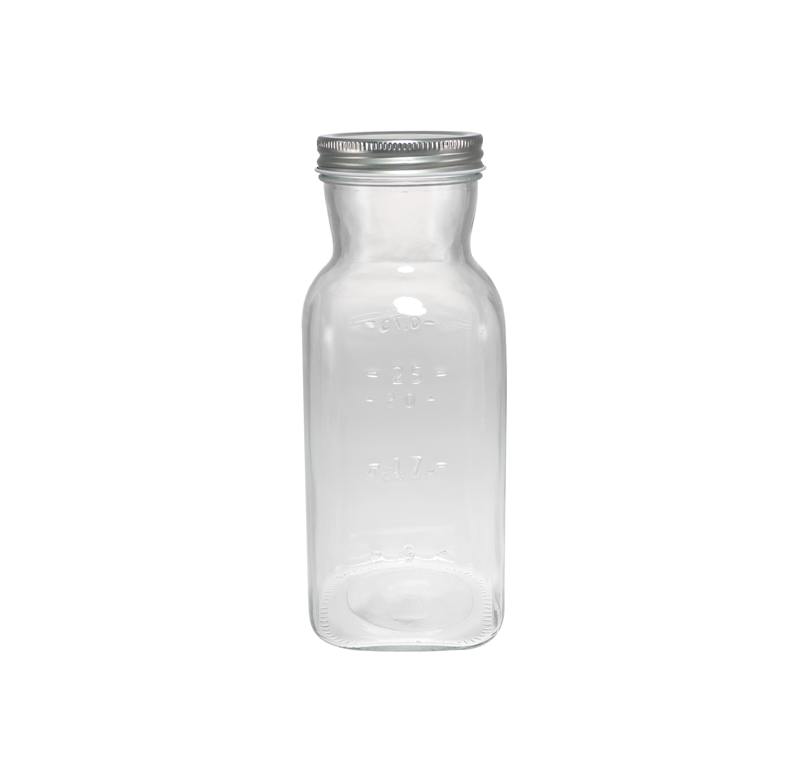 Silver Stainless Steel Lid, High-boron Silica Glass Storage Tank without Embossing YD-STJ-181