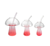 Mushroom-shaped Glass Cup with A Straw Made of High Borosilicate Glass YD-CPU-123