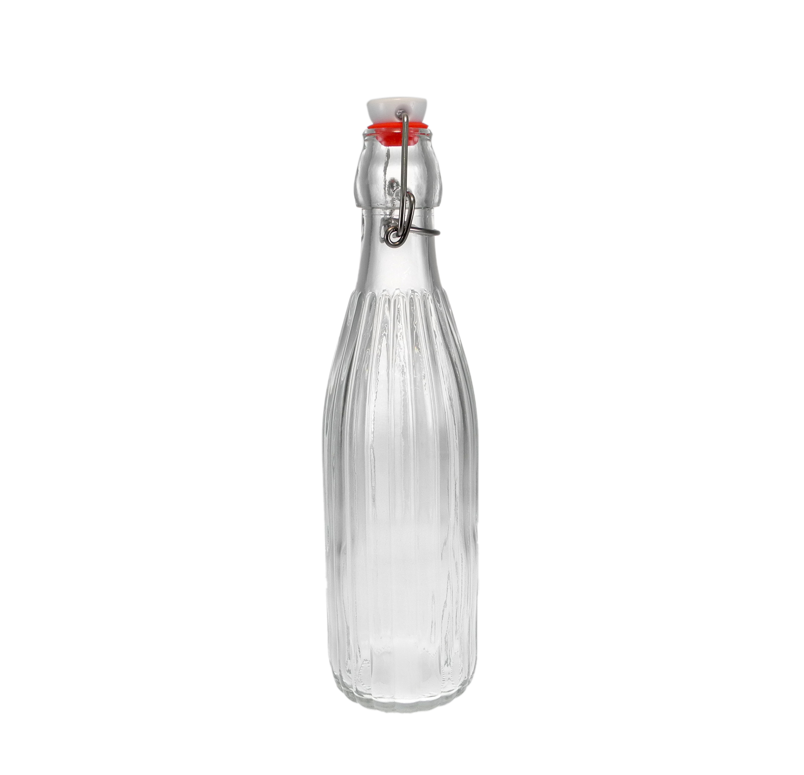 Cylindrical Relief Glass Stopper Bottle YD-BOT-035