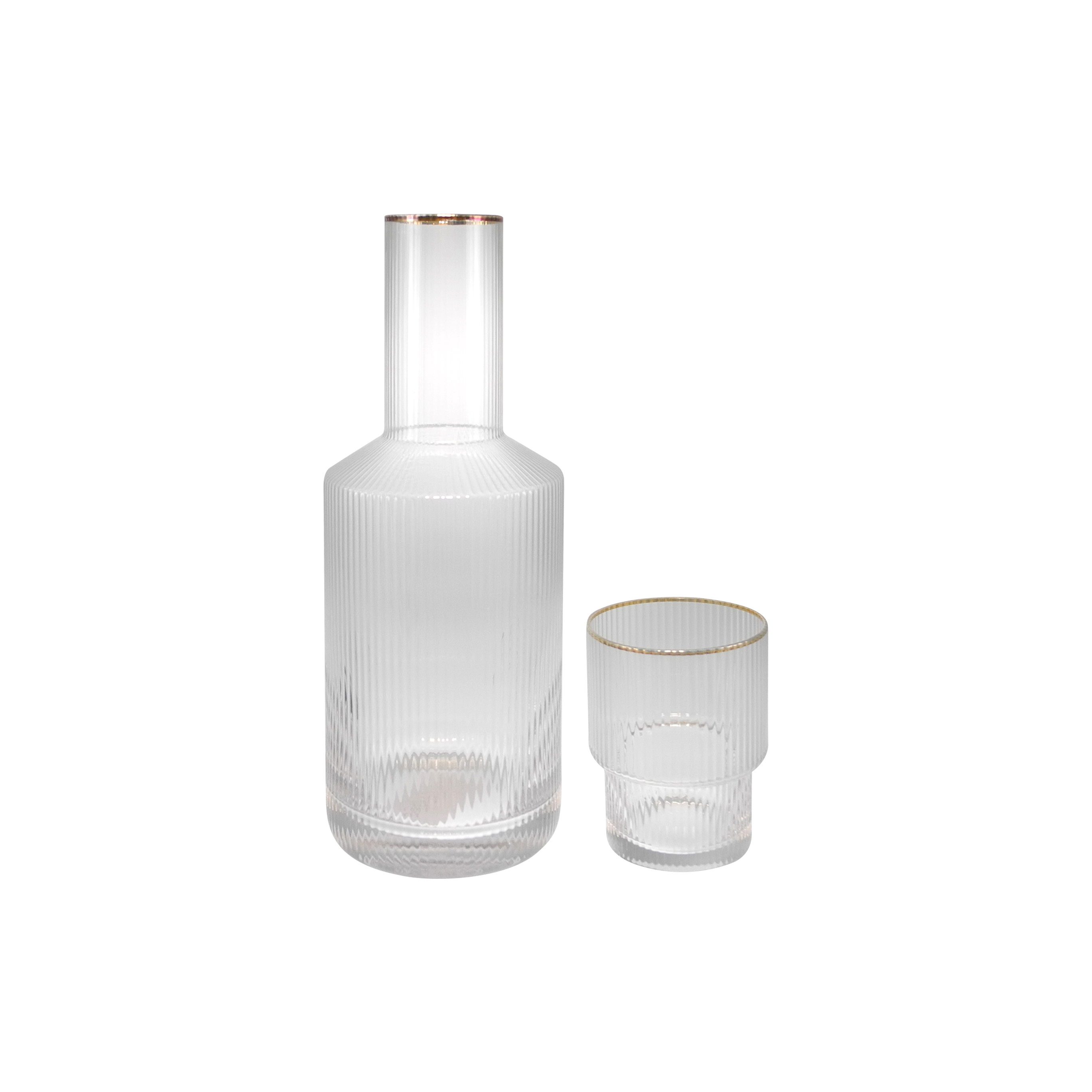 Vertical Striped Relief High Borosilicate Glass Kettle YD-KEL-009