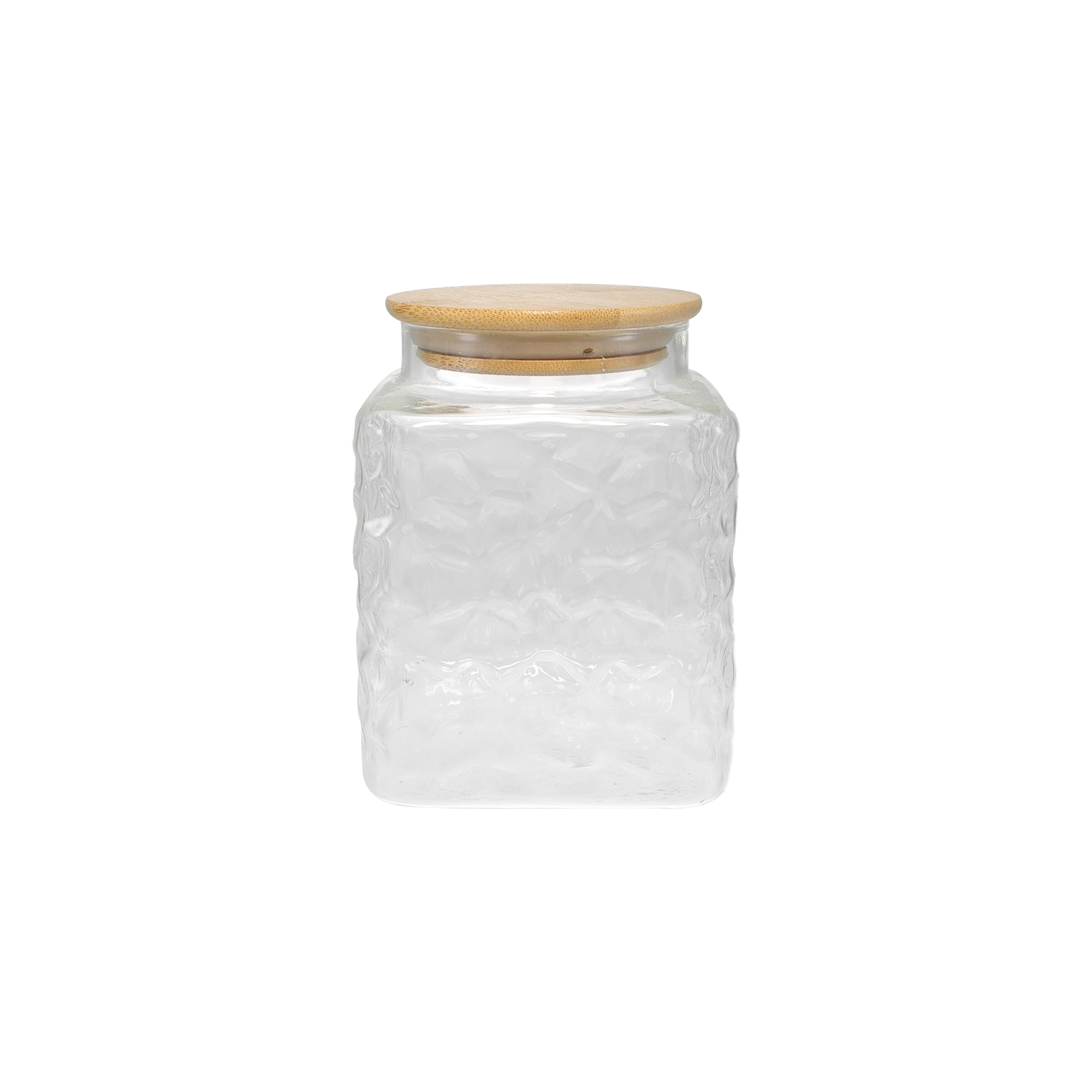 Rhombic Relief Square High Borosilicate Glass Storage Jar YD-STJ-085