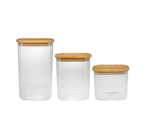 Rectangular Polished High-boron-silica Glass Storage Jar YD-STJ-088