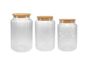 Relief-patterned Sealed High-boron-silica Glass Storage Jar YD-STJ-082