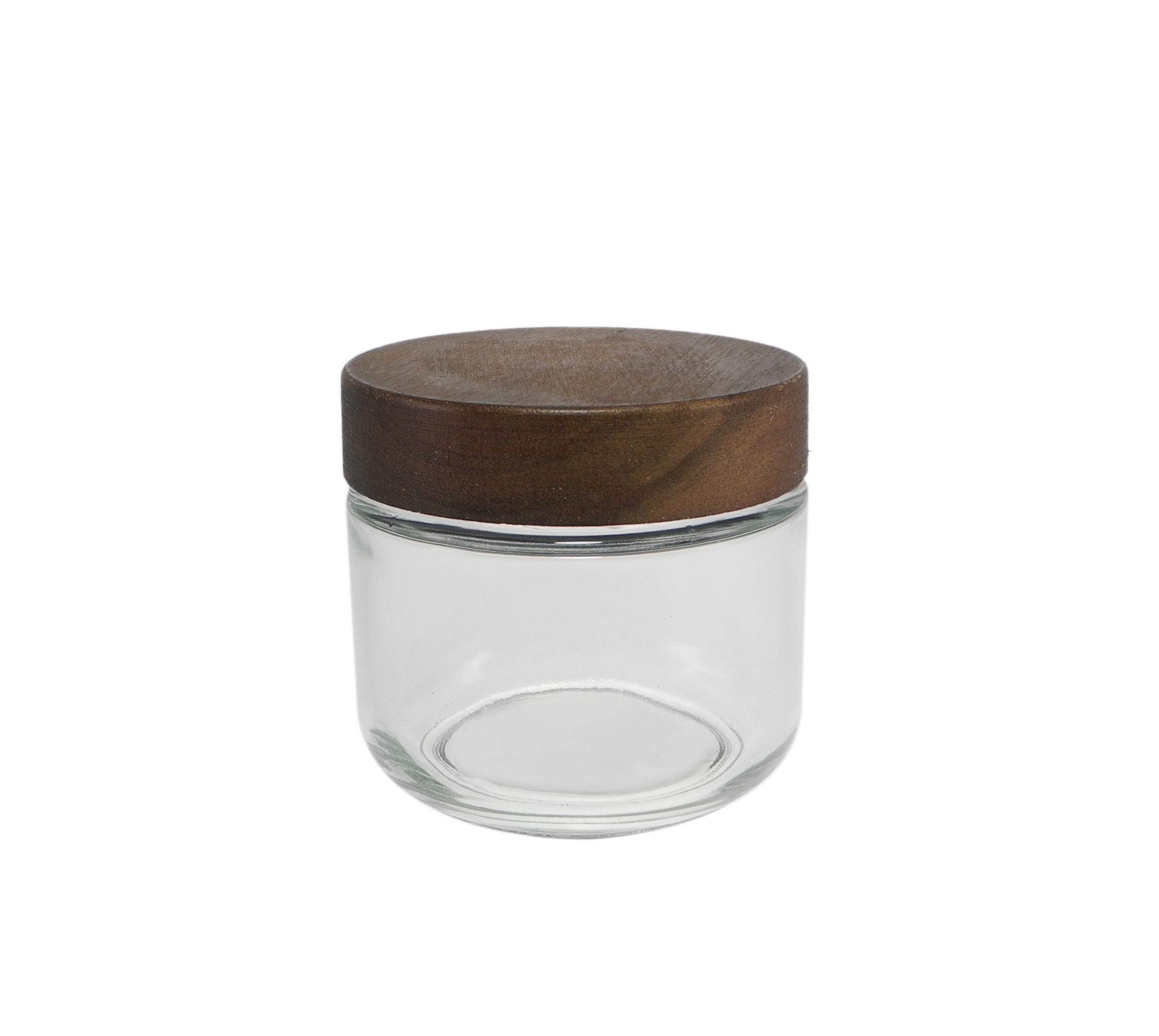 Wooden Lid Small-sized High-boron-silica Glass Storage Jar YD-STJ-187