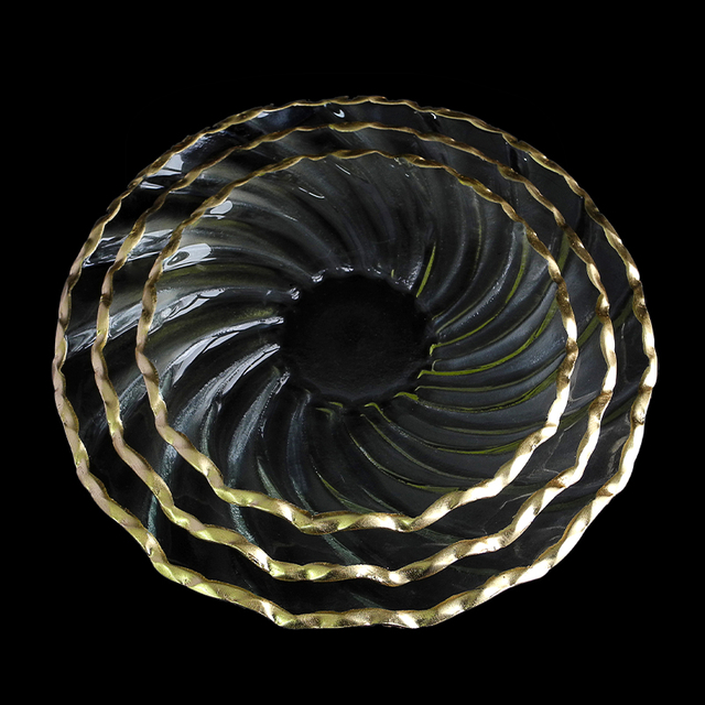 Spiral Pattern Gold Hot Bending Plate YD-HBP-025