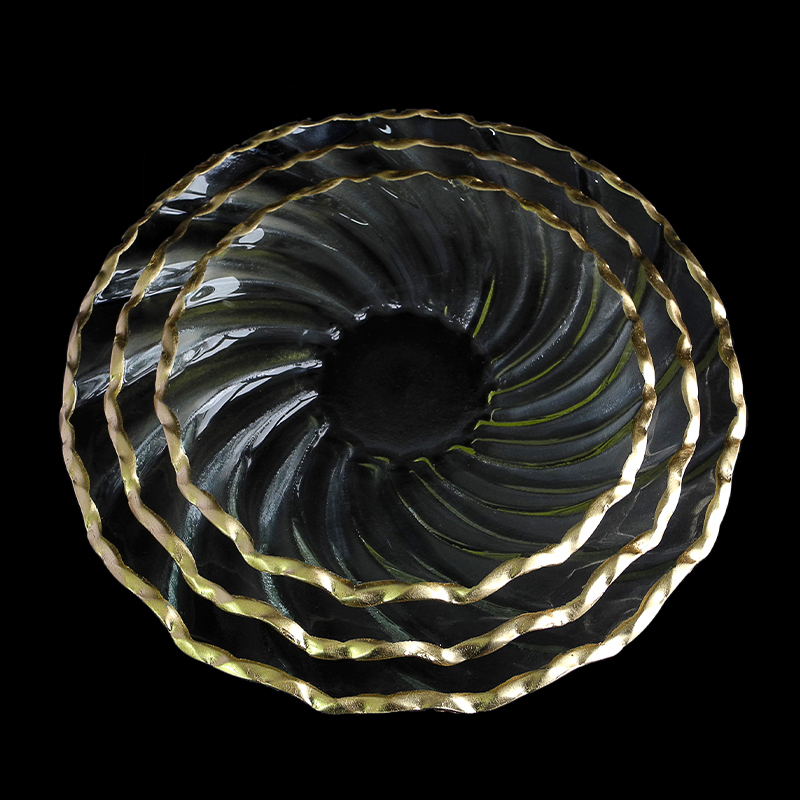 Spiral Pattern Gold Hot Bending Plate YD-HBP-025