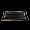 Rectangular Striped Gold Hot Bending Plate YD-HBP-014