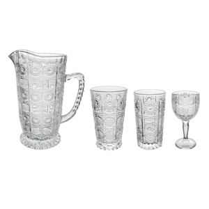 Embossed Pattern Glass Kettle Combination YD-CUP-049